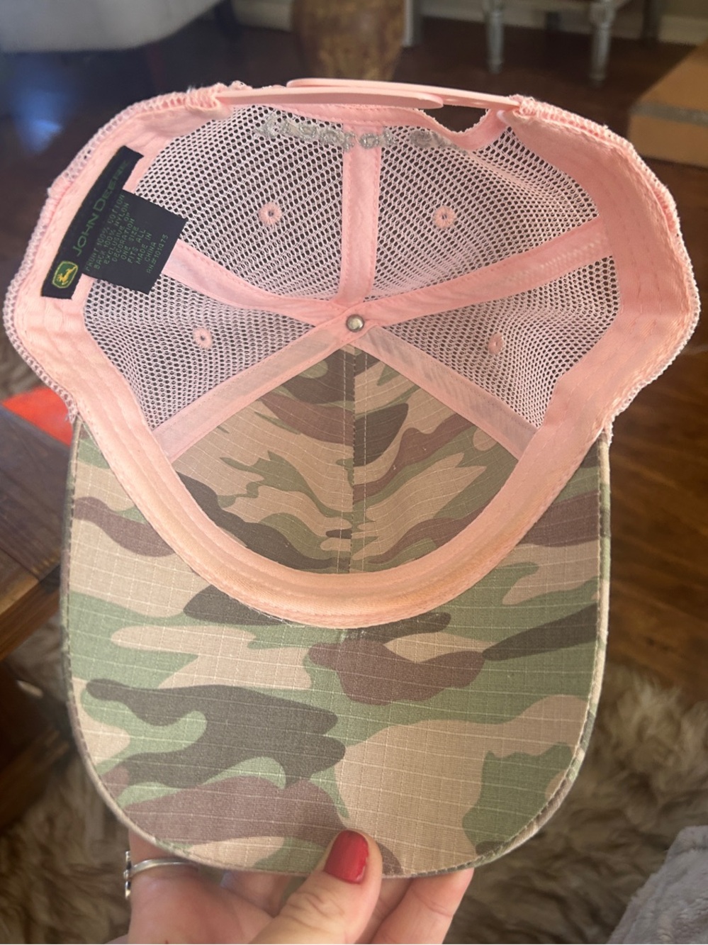 John Deere Camo Cap with Pink Trim - Picture 6 of 6